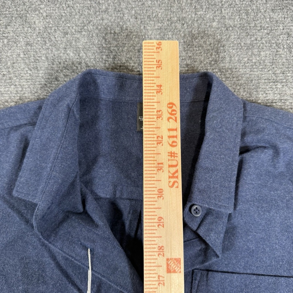 Helly Hansen Organic Flannel Shirt Dress Womens Medium Blue Long Sleeve Belt - Picture 8 of 10